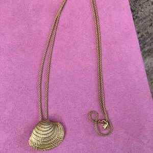 Trifari Gold-Tone Shell Pendant Necklace